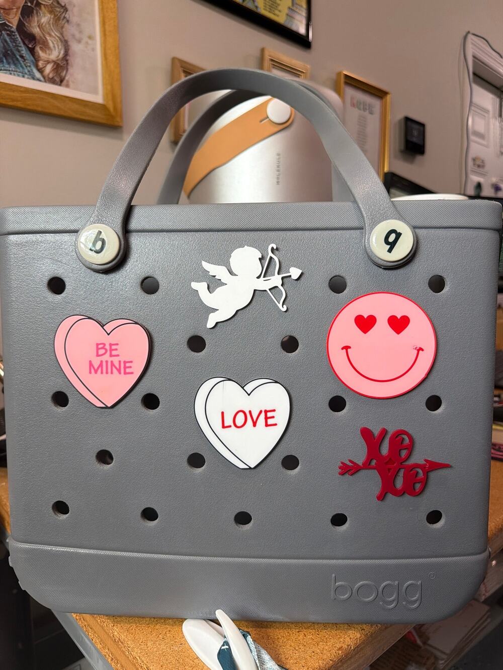 Lot of 5 Slightly Imperfect Valentine's Day Themed Bogg Bag Charms
